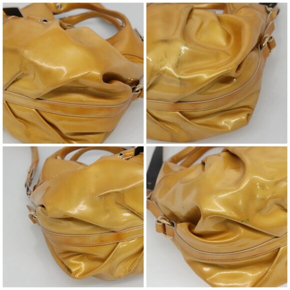 BVLGARI Chandra Hand Bag Enamel 2way Yellow Gold Auth 125921 - Picture 14 of 16